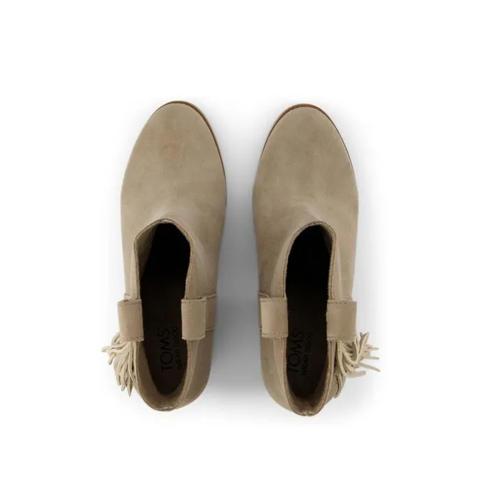 Toms Boots and Booties Constance Heeled Boot Fringe Natural 8211 Women