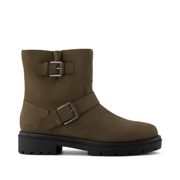 Toms Boots and Booties Ionie Moto Boot Canteen Nubuck Leather 8211 Women