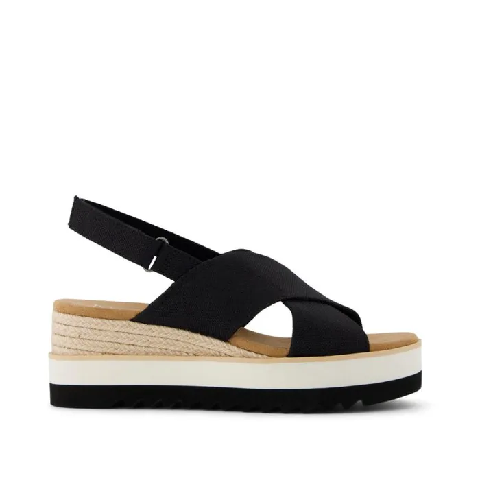 Toms Espadrilles Diana Crossover Wedge Sandal Black 8211 Women