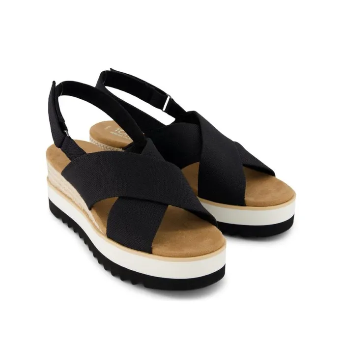 Toms Espadrilles Diana Crossover Wedge Sandal Black 8211 Women Toms Espadrilles Diana Crossover Wedge Sandal Black 8211 Women