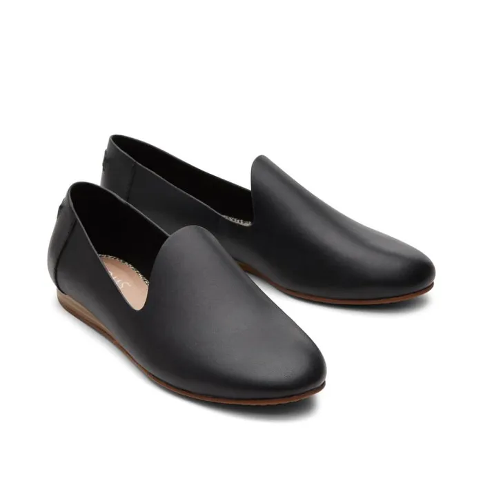Toms Flats and Loafers Darcy Flat Black Leather 8211 Women