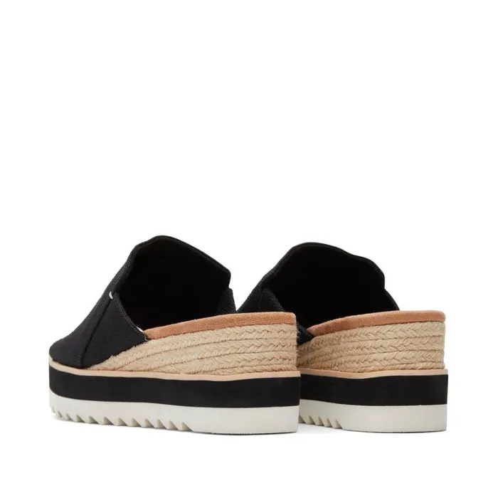 Toms Mules and Slides Diana Mule Wedge Sandal Black Heavy Canvas 8211 Women