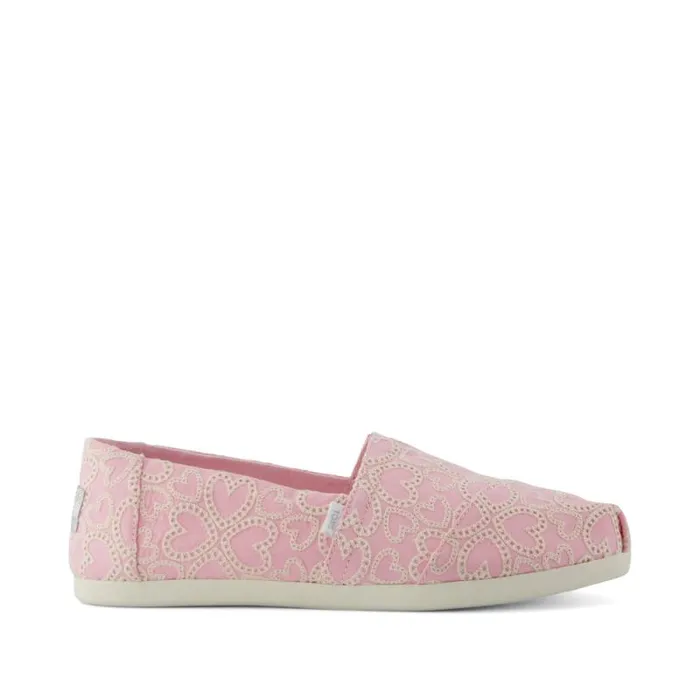 Toms Slip Ons Alpargata Classic Pink Hearts Eyelet 8211 Women