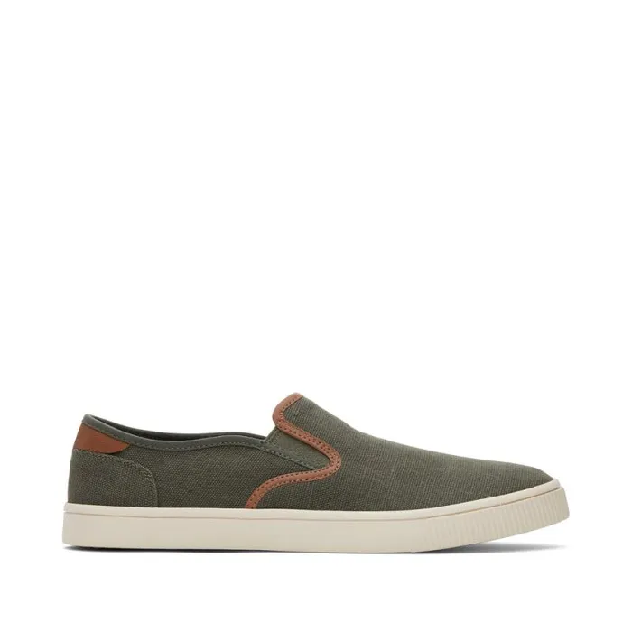 Toms Slip Ons Baja Slip On Sneaker Olive Synthetic Trim 8211 Men
