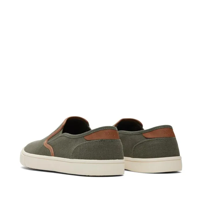 Toms Slip Ons Baja Slip On Sneaker Olive Synthetic Trim 8211 Men