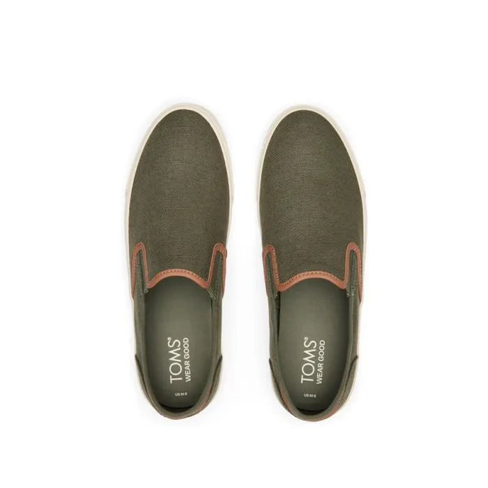 Toms Slip Ons Baja Slip On Sneaker Olive Synthetic Trim 8211 Men