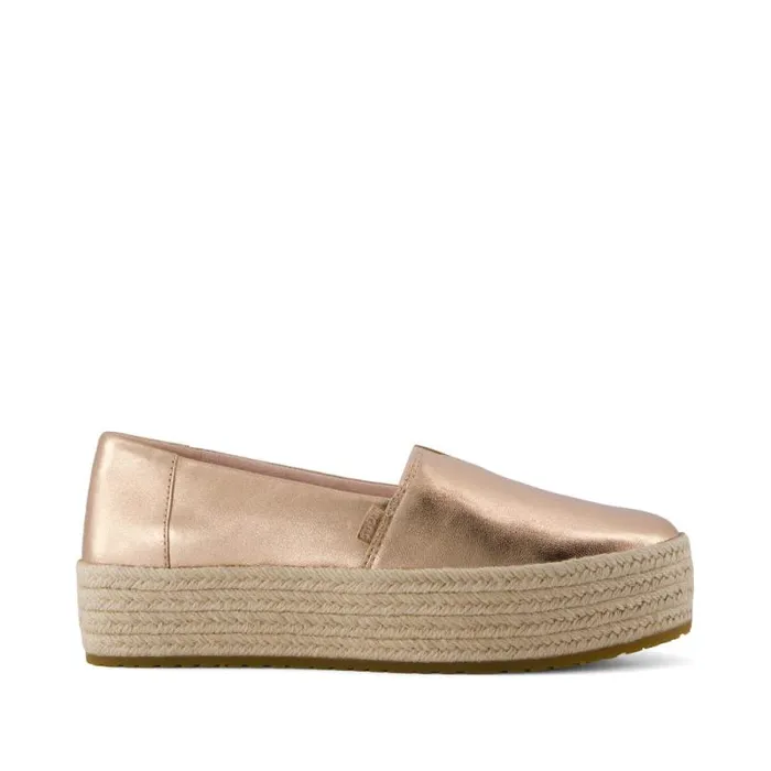 Toms Slip Ons Valencia Platform Espadrille Rose Gold Metallic Nappa Leather 8211 Women Toms Slip Ons Valencia Platform Espadrille Rose Gold Metallic Nappa Leather 8211 Women