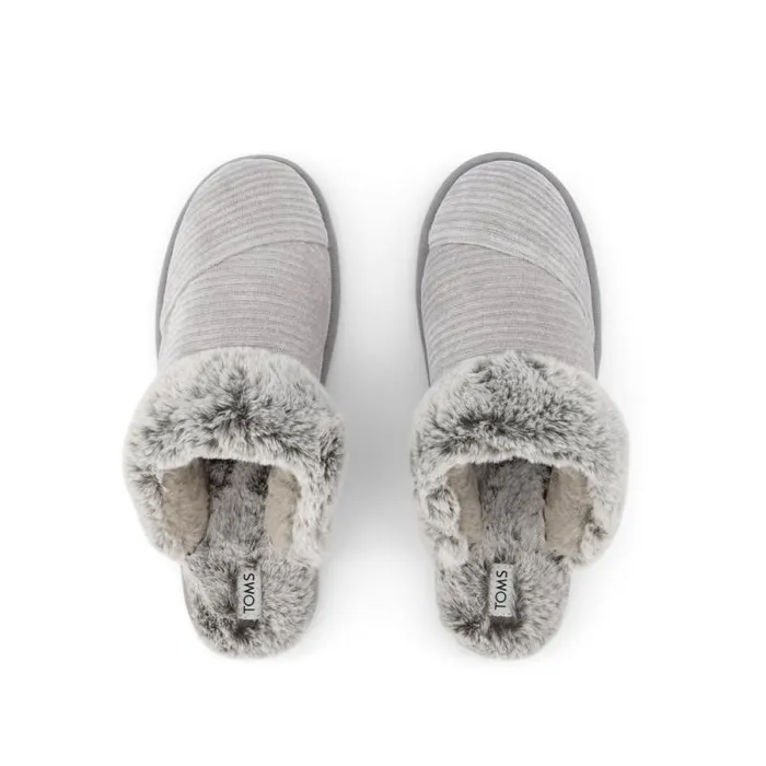 Toms Slippers Valerie Slipper Drizzle Grey Rib Knit 8211 Women Toms Slippers Valerie Slipper Drizzle Grey Rib Knit 8211 Women