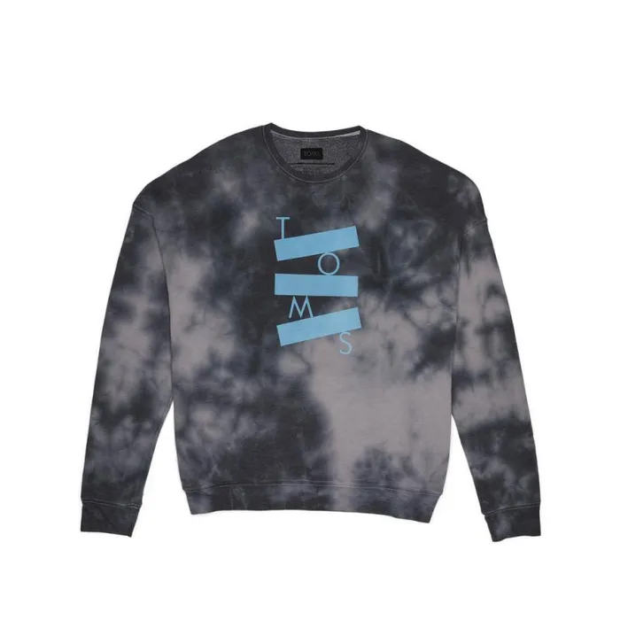 Toms Sweatshirts TOMS Fleece Crewneck Sweatshirt Black Tiedye 8211 Gear