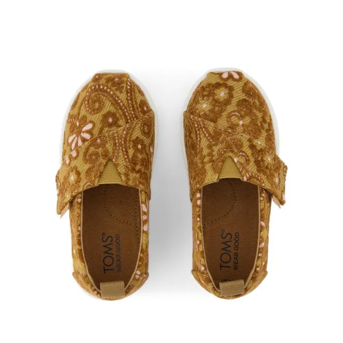 Toms TOMS Classics Alpargata Toddler Shoe Golden Honey Floral Brocade 8211 KidsWomen Toms TOMS Classics Alpargata Toddler Shoe Golden Honey Floral Brocade 8211 KidsWomen