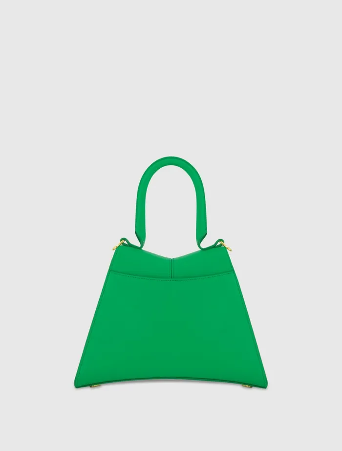 Top Handle Bags Women Angular Small Green Leather Handbag With Gold Hardware Spring Green Mac Duggal