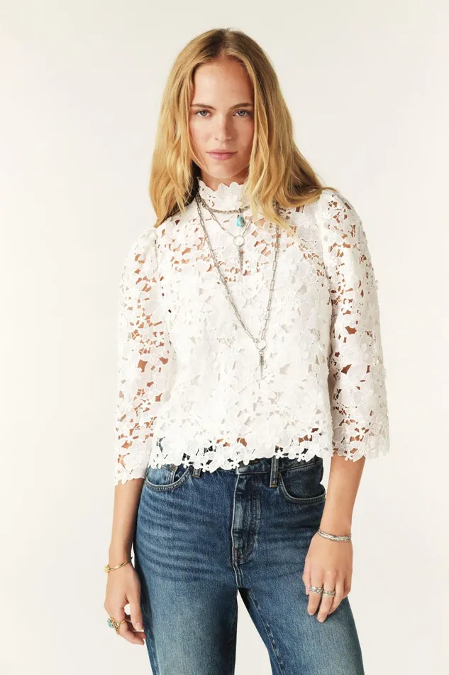 Top With ThreeQuarter Sleeves Paul Black Women Baandsh Tops and Shirts