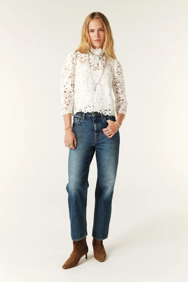 Top With ThreeQuarter Sleeves Paul Black Women Baandsh Tops and Shirts