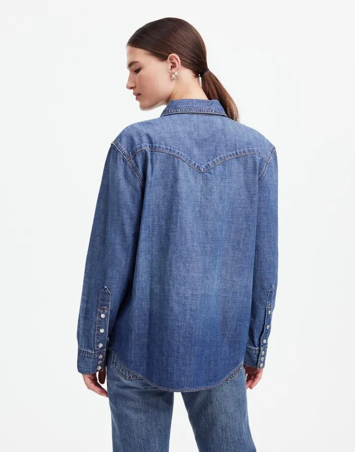 Tops and Shirts Women Madewell Alexa Chung For Madewell Denim Western Shirt In Vintage Wash Belding Wash