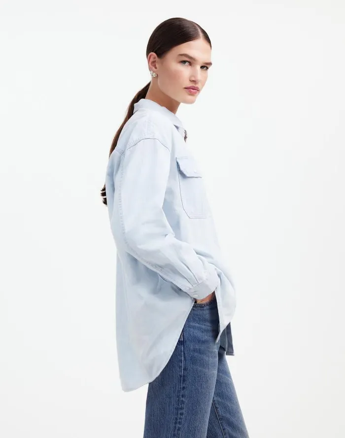 Tops and Shirts Women Madewell Alexa Chung For Madewell Oversized Denim Shirt In Dunklin Wash Dunklin Wash