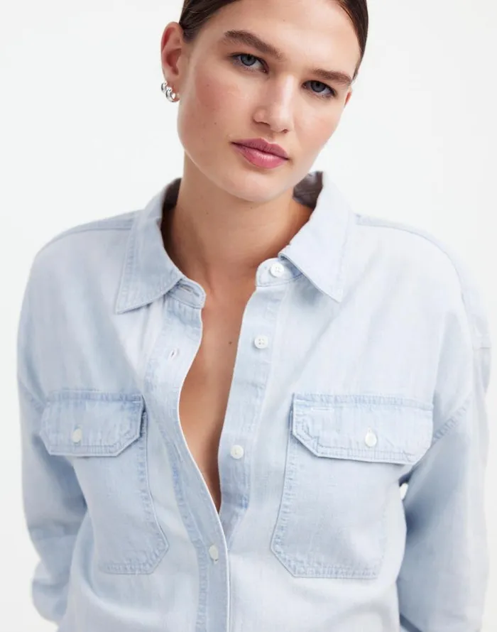 Tops and Shirts Women Madewell Alexa Chung For Madewell Oversized Denim Shirt In Dunklin Wash Dunklin Wash