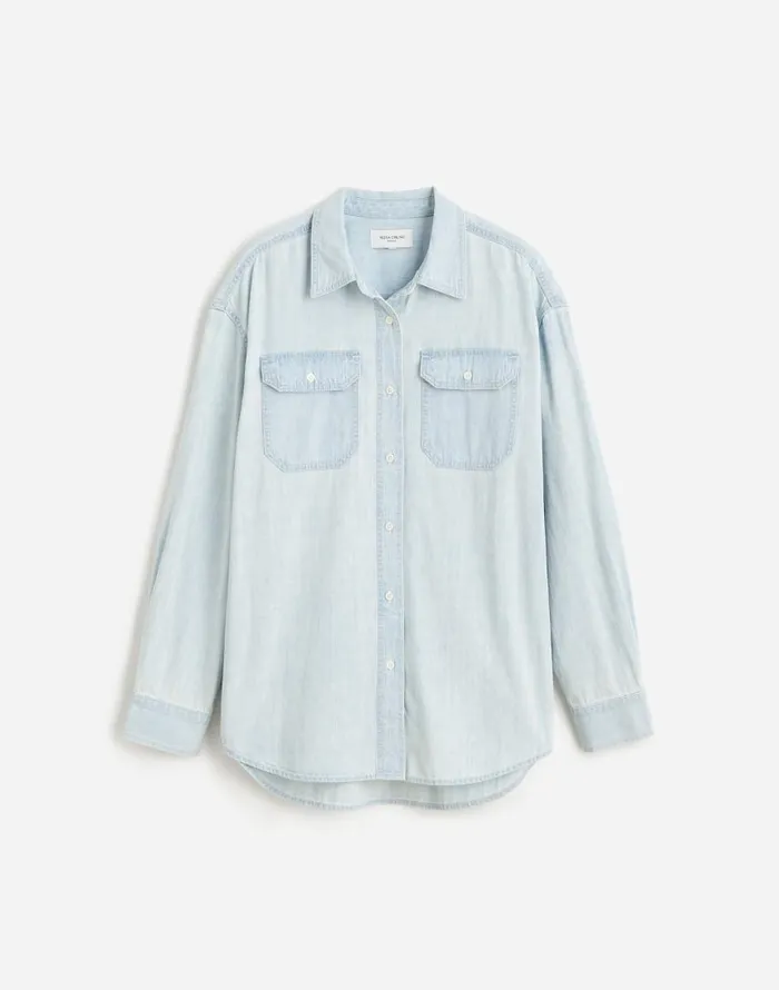 Tops and Shirts Women Madewell Alexa Chung For Madewell Oversized Denim Shirt In Dunklin Wash Dunklin Wash