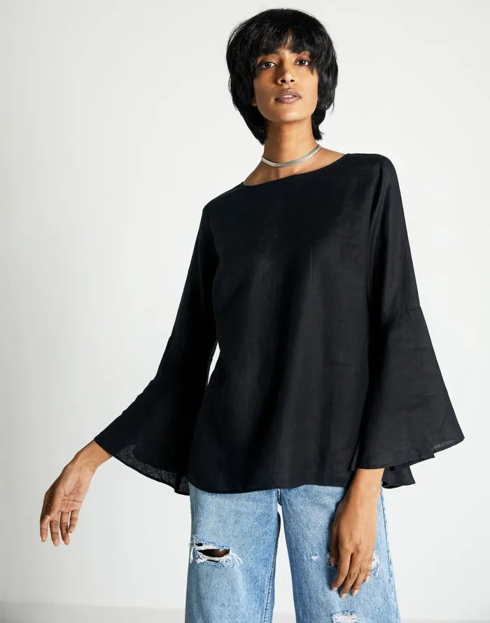 Tops and Shirts Women Madewell Reistor The Button Back Shirt Black