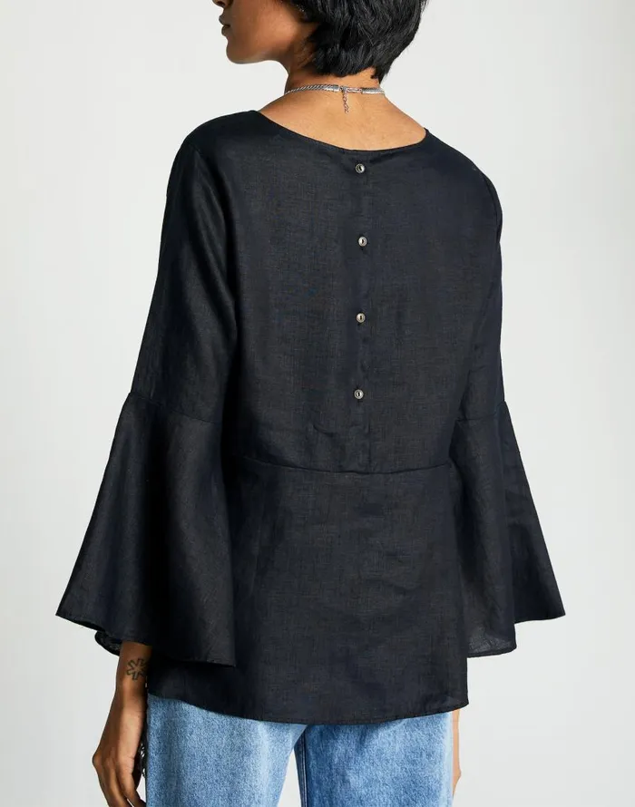 Tops and Shirts Women Madewell Reistor The Button Back Shirt Black