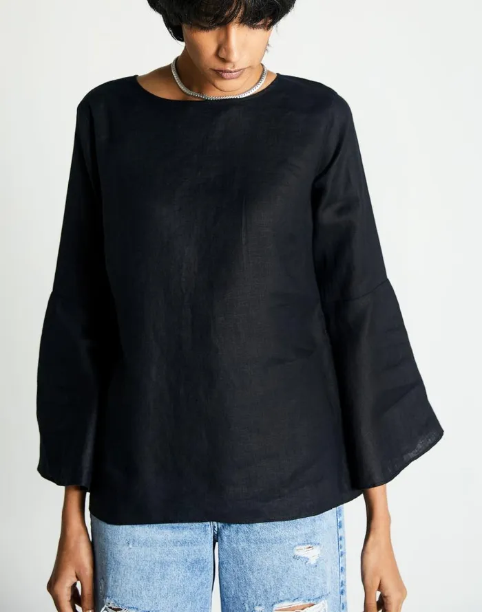 Tops and Shirts Women Madewell Reistor The Button Back Shirt Black