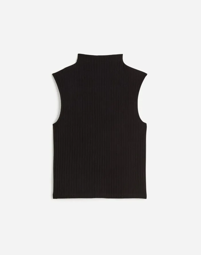 Tops and Shirts Women Madewell Ribbed Mockneck Tank Jet Black