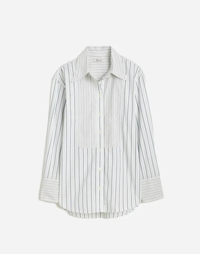 Tops and Shirts Women Madewell Tuxedo ButtonUp Shirt In Poplin Eyelet White