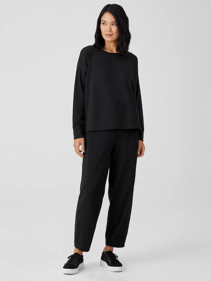 Tops and Tees Women Eileen Fisher Traceable Cotton Jersey Crew Neck Top Black