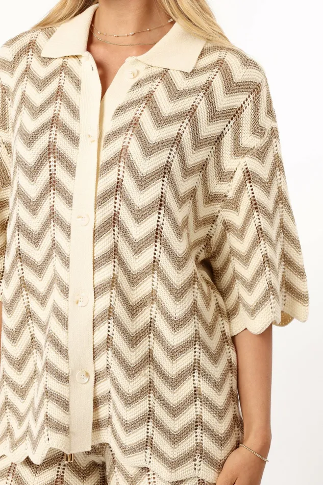 Tops Petal and Pup Women Cherie Knit Shirt Gold White