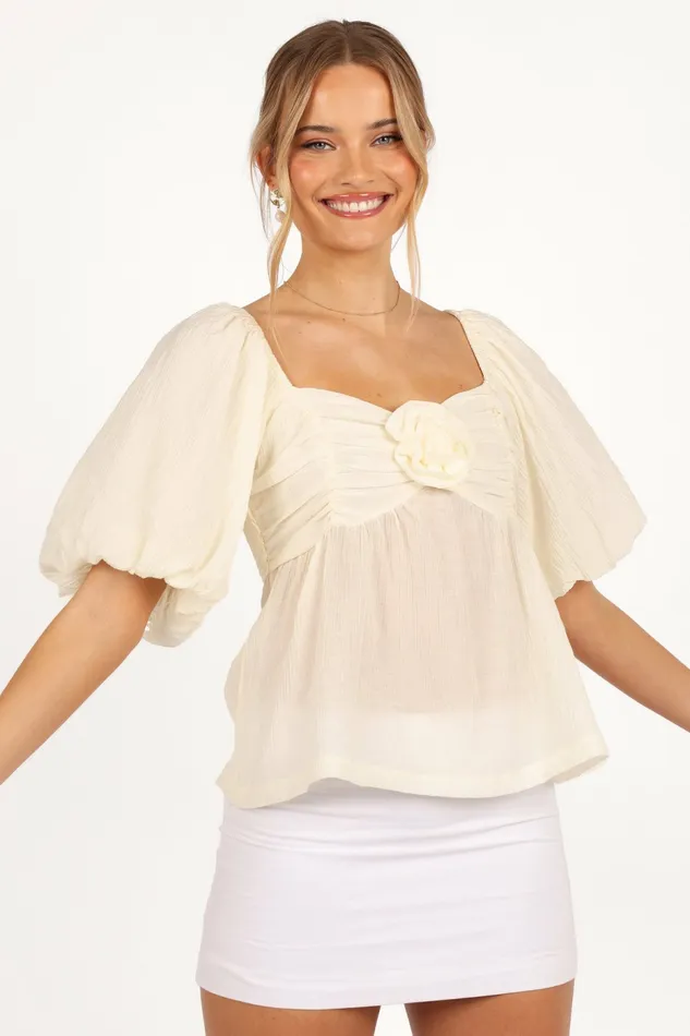 Tops Petal and Pup Women Emerson Rosette Top Ivory