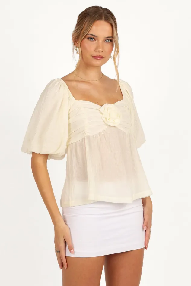 Tops Petal and Pup Women Emerson Rosette Top Ivory