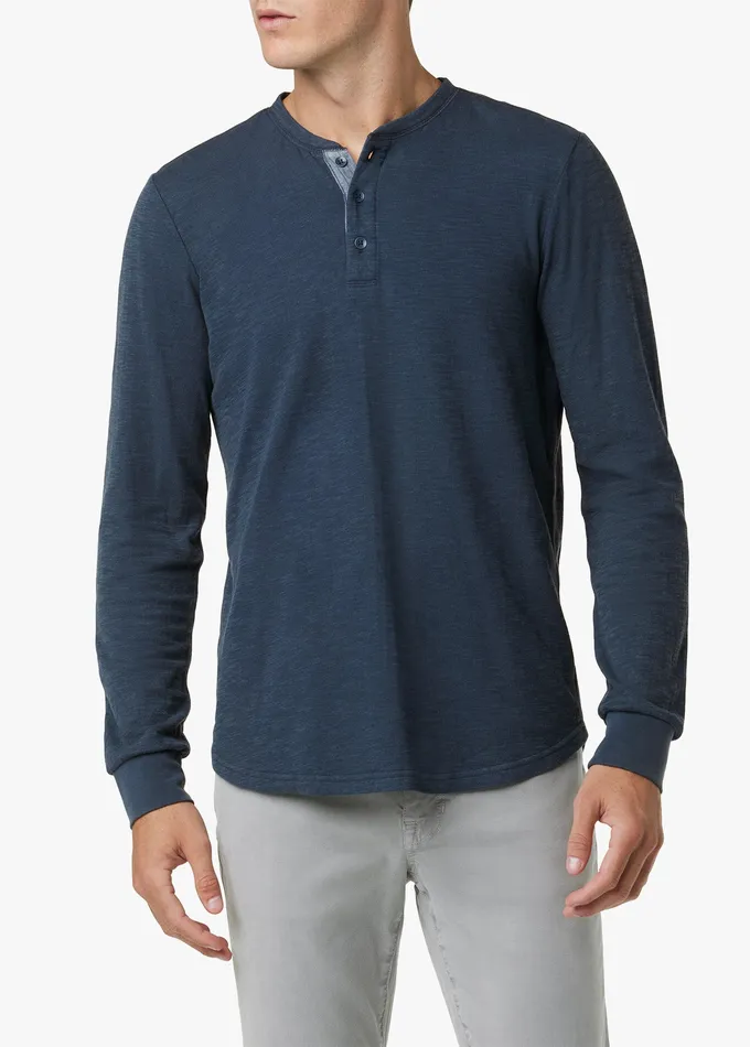 Tops Tees Joe8217s Jeans Men DWIGHT DOUBLEFACE HENLEY Vintage Navy