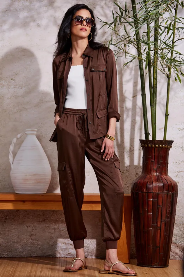 Tops Women Elie Tahari Cargo Utility Jacket SUMATRA