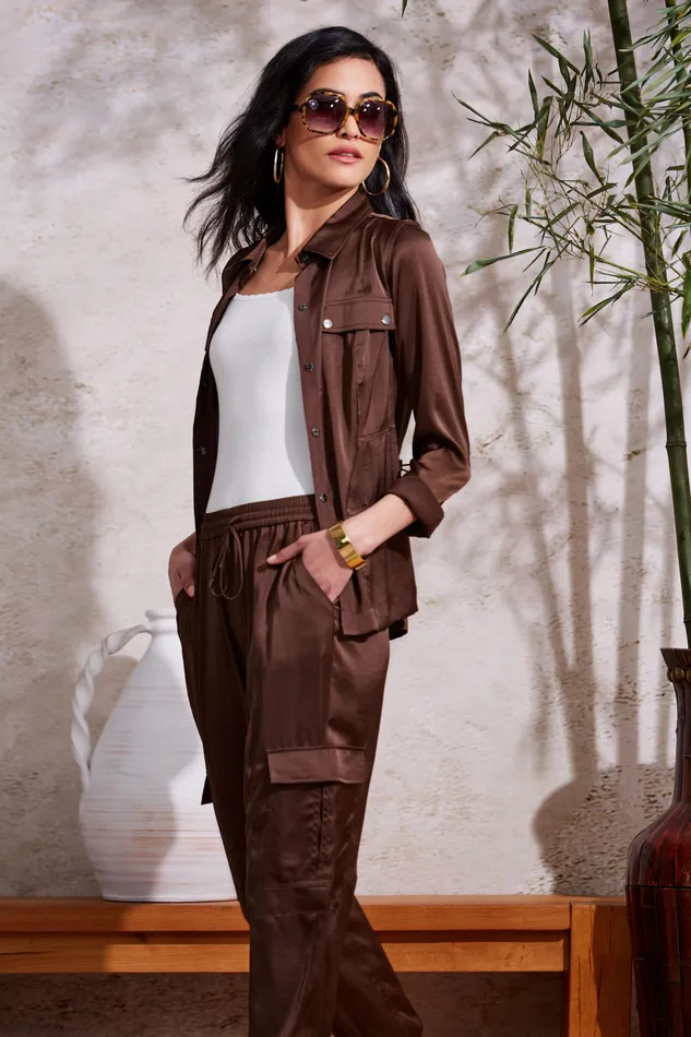 Tops Women Elie Tahari Cargo Utility Jacket SUMATRA