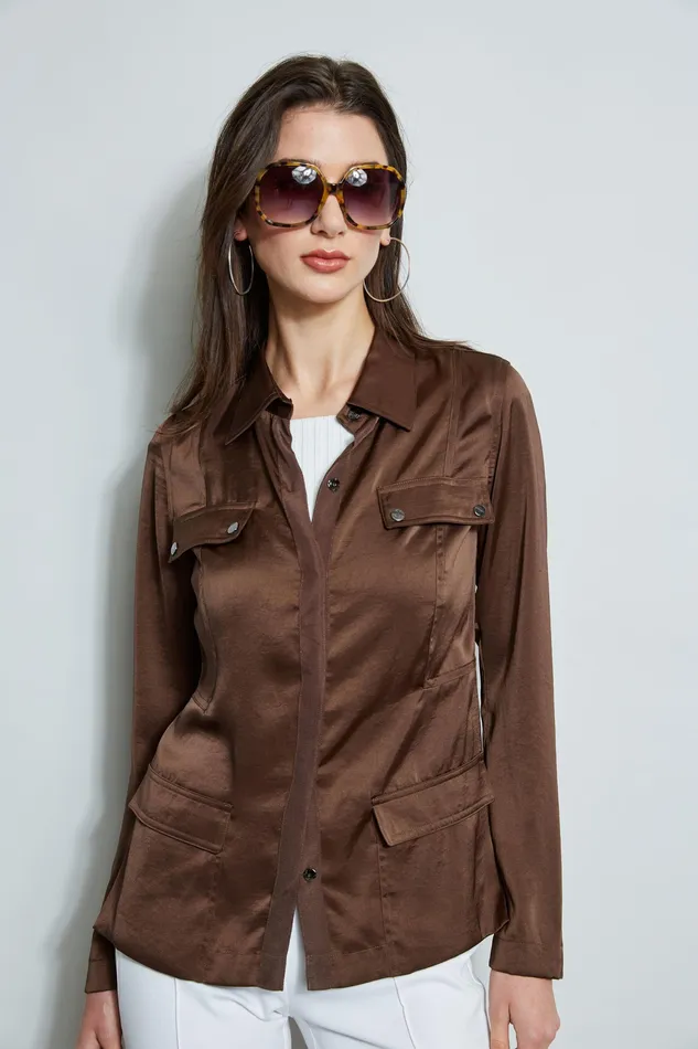 Tops Women Elie Tahari Cargo Utility Jacket SUMATRA