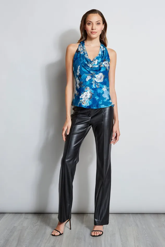 Tops Women Elie Tahari Vintage Floral Halter Top BLUE MULTI