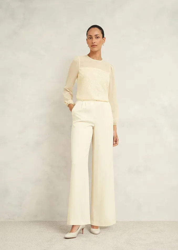 Tops Women HOBBS Zariah Sequin Top Buttercream
