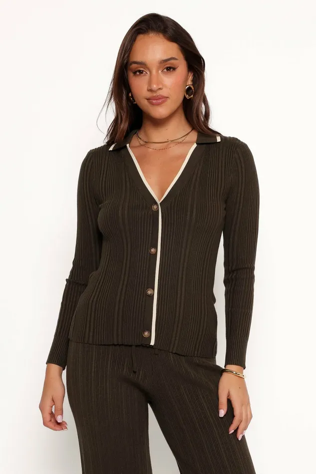 Tops Women Petal and Pup Alondra Cardigan Knit Top Olive