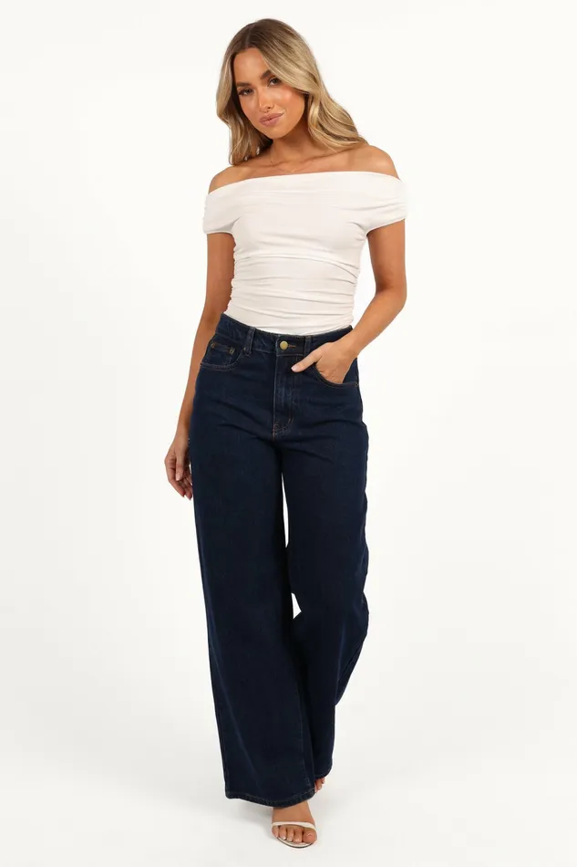 Tops Women Petal and Pup Lanna Off Shoulder Top White