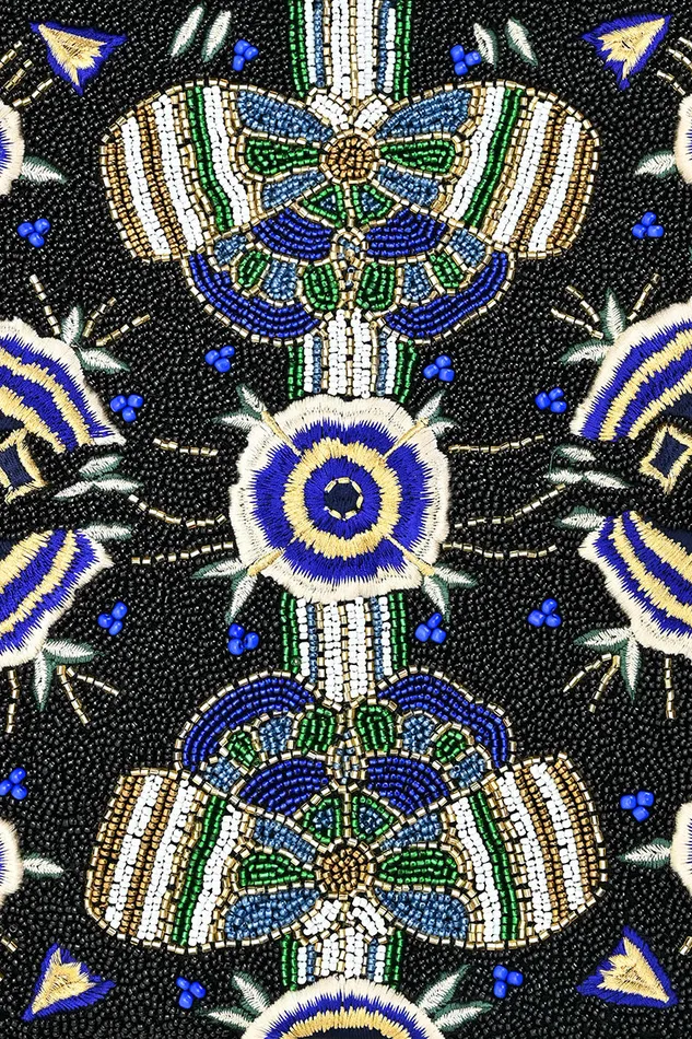 Totes Women America and Beyond Black Navy Butterfly Embellished Tote