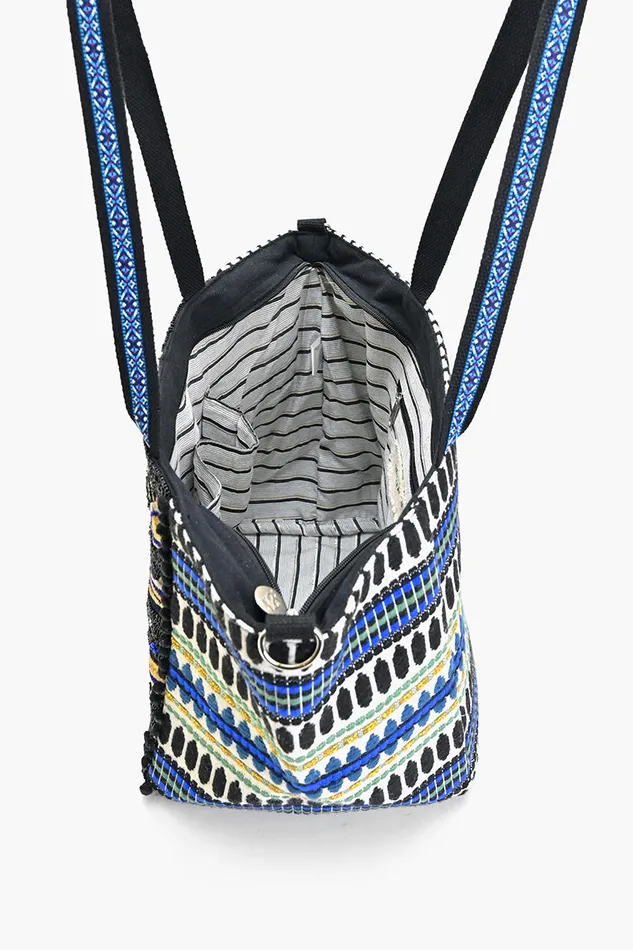 Totes Women America and Beyond Black Navy Butterfly Embellished Tote