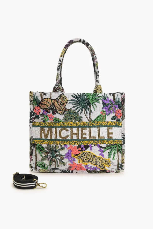 Totes Women Personalize African Safari Embellished Tote America and Beyond