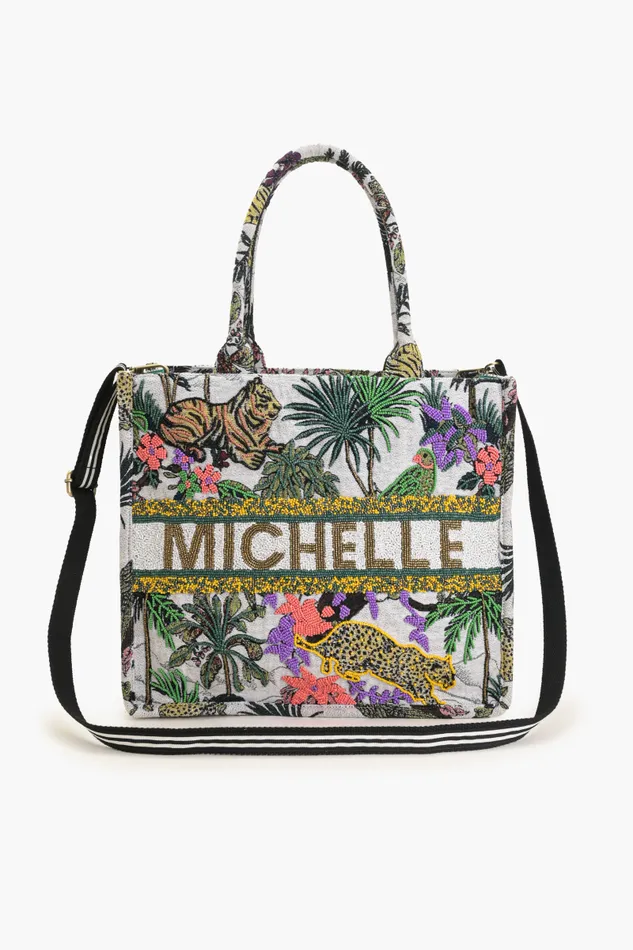Totes Women Personalize African Safari Embellished Tote America and Beyond