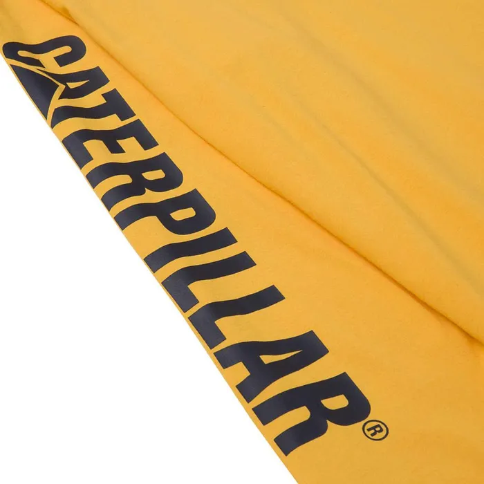 Trademark Banner Long Sleeve Tee Yellow Men Cat Footwear Tops and Outerwear
