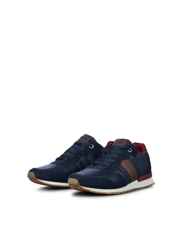 Trainers JACK and JONES Mens FAUX LEATHER SNEAKERS Blue Navy Blazer Near Me
