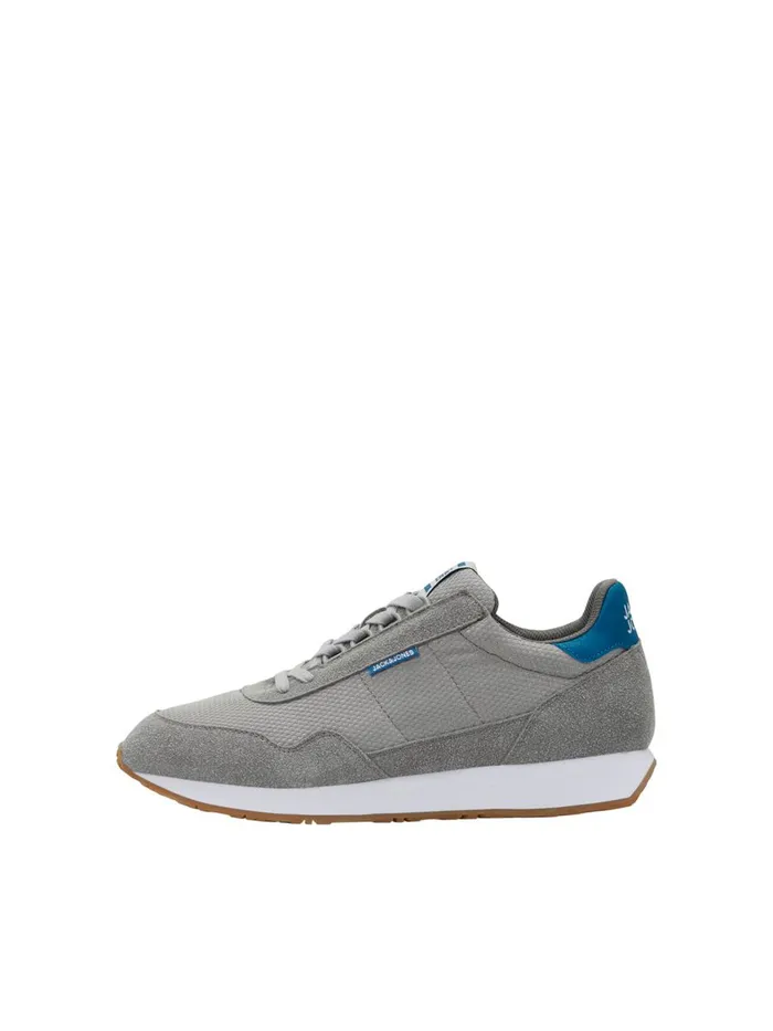 Trainers JACK and JONES Mens MESH FAUX SUEDE SNEAKERS Grey Frost Gray Gift 4 You