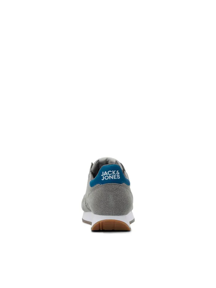 Trainers JACK and JONES Mens MESH FAUX SUEDE SNEAKERS Grey Frost Gray Gift 4 You