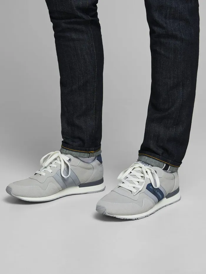 Trainers JACK and JONES Mens PU LEATHER SNEAKERS White Winter White Popular