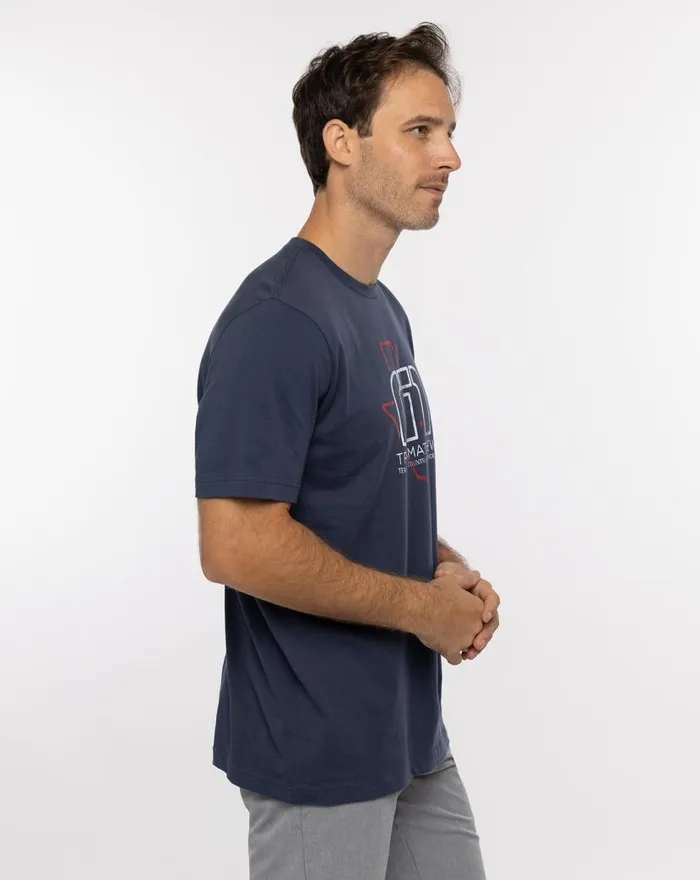 TravisMathew BUCKING BULL TEE Mood Indigo Men Tees TravisMathew BUCKING BULL TEE Mood Indigo Men Tees