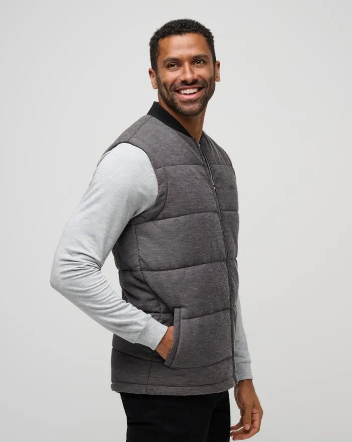 TravisMathew CLIMATE DROP VEST Heather Black Men Vests TravisMathew CLIMATE DROP VEST Heather Black Men Vests