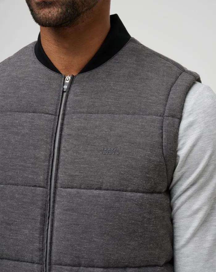 TravisMathew CLIMATE DROP VEST Heather Black Men Vests TravisMathew CLIMATE DROP VEST Heather Black Men Vests